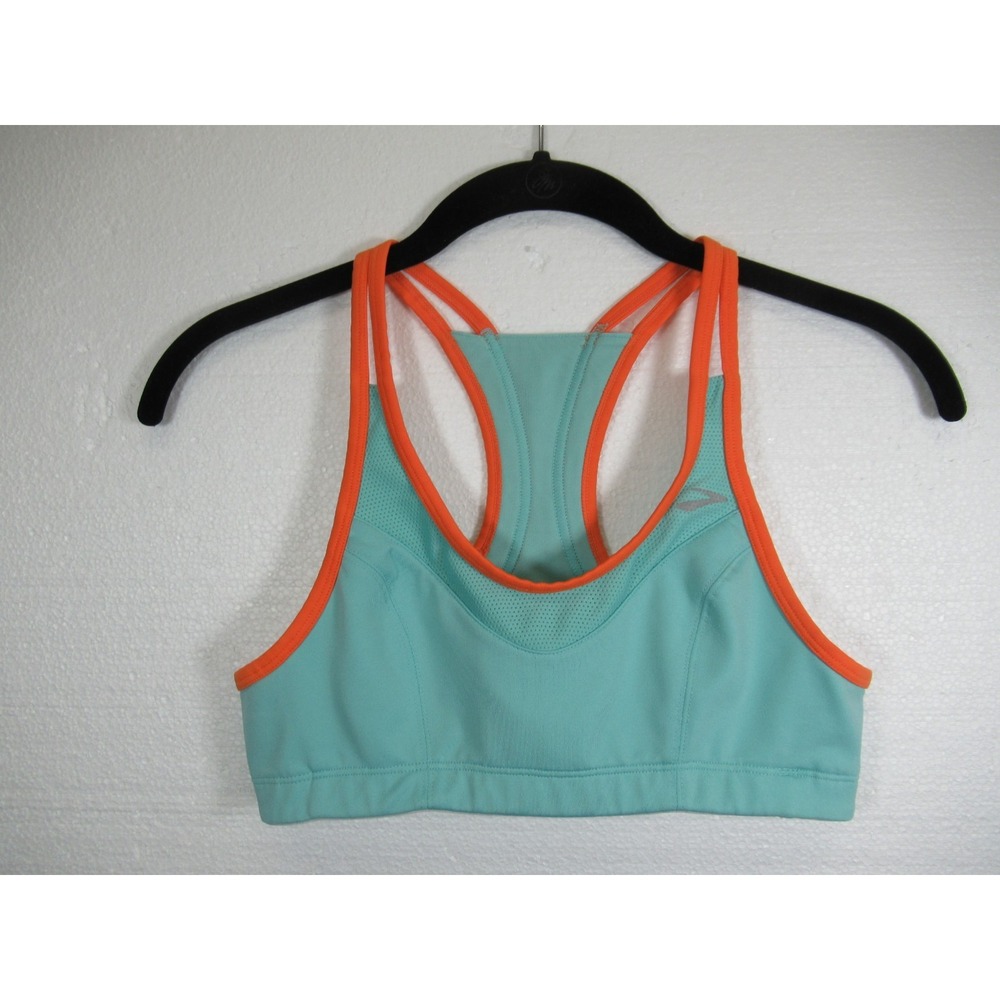 Brooks Epiphany Racerback Sports Bra Small Blue Wireless Pullover
